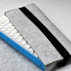 Gray Carrying Pouch with keyboard closeup