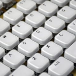 White Acrylic Chiclet Keys Closeup