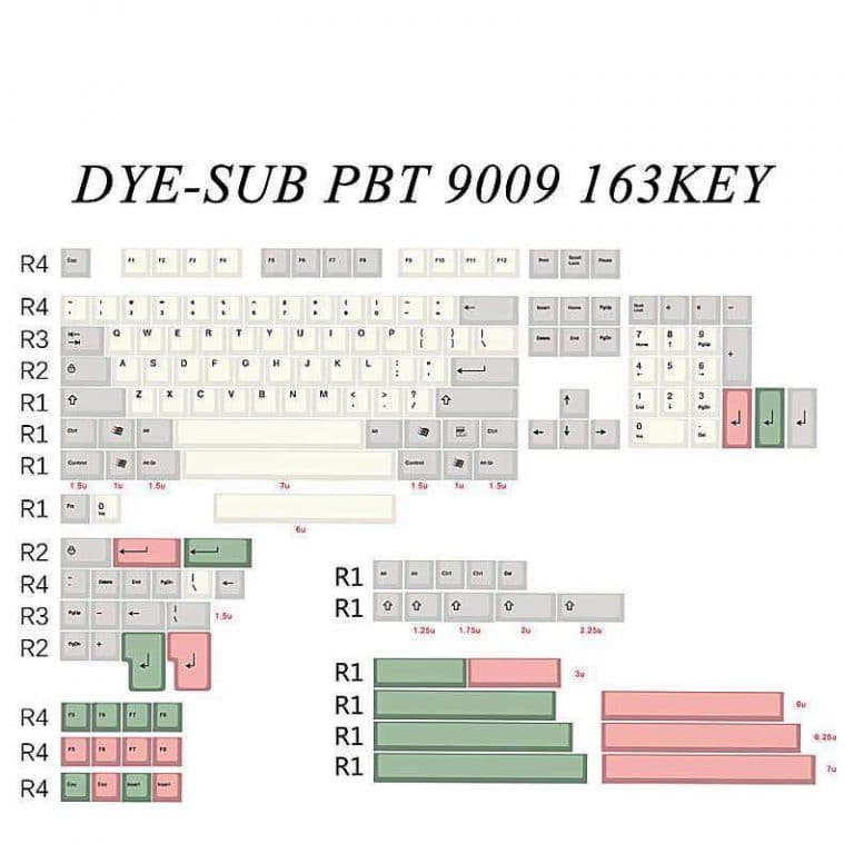 9009 Keycap Sizes