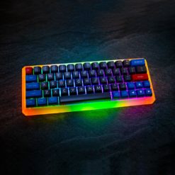 Maxkey Blue and Gray GK64s Orange and Green LEDs