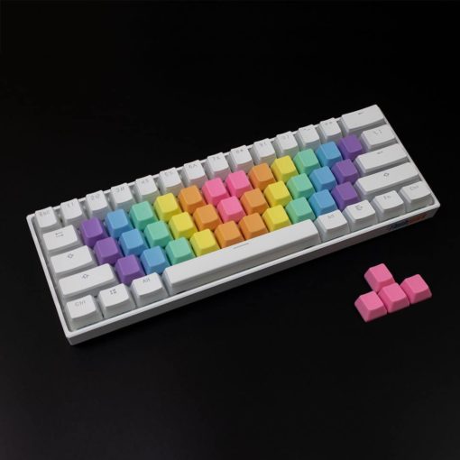 Rainbow Wave Alpha Keycaps Bright Blank Main