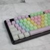 OEM Happy Rainbow POM keycaps profile close