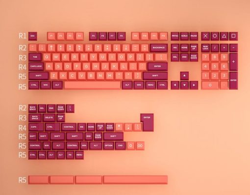 OSA Profile Doubleshot Molten Lava Keycaps Rows