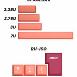 OSA Profile Doubleshot Molten Lava Keycaps Spacebars