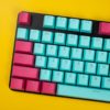 OEM Profile Cyan and Burgundy PBT keycaps 108 keycaps main