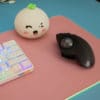 Pink RGB LED Deskmat Mouse