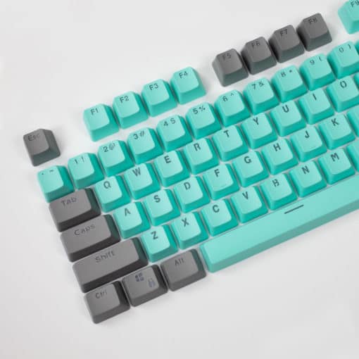 Gray on Teal OEM Translucent Keycaps Main