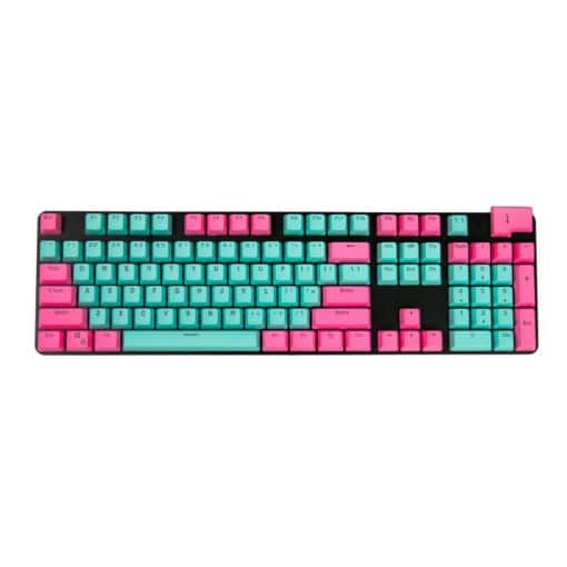 OEM Miami Vibes Pink On Teal Translucent Keycaps Full