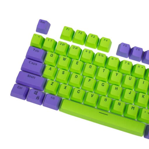 Stryker PBT Mixable Keycaps 104 key set Purple and Lime Main