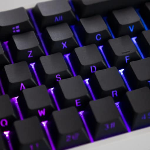 Cherry Profile Black PBT Keycaps with Transparent Side Legends RGB Main