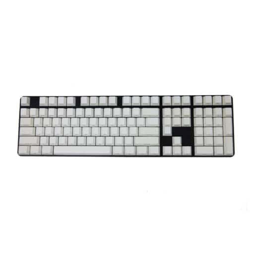 Cherry Profile White PBT Keycaps with Transparent Side Legends Keyboard Full