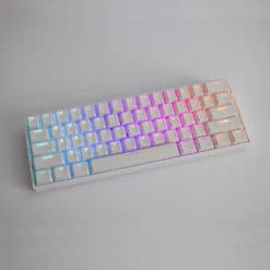 Cherry Profile White PBT Keycaps with Transparent Top Legends Keyboard